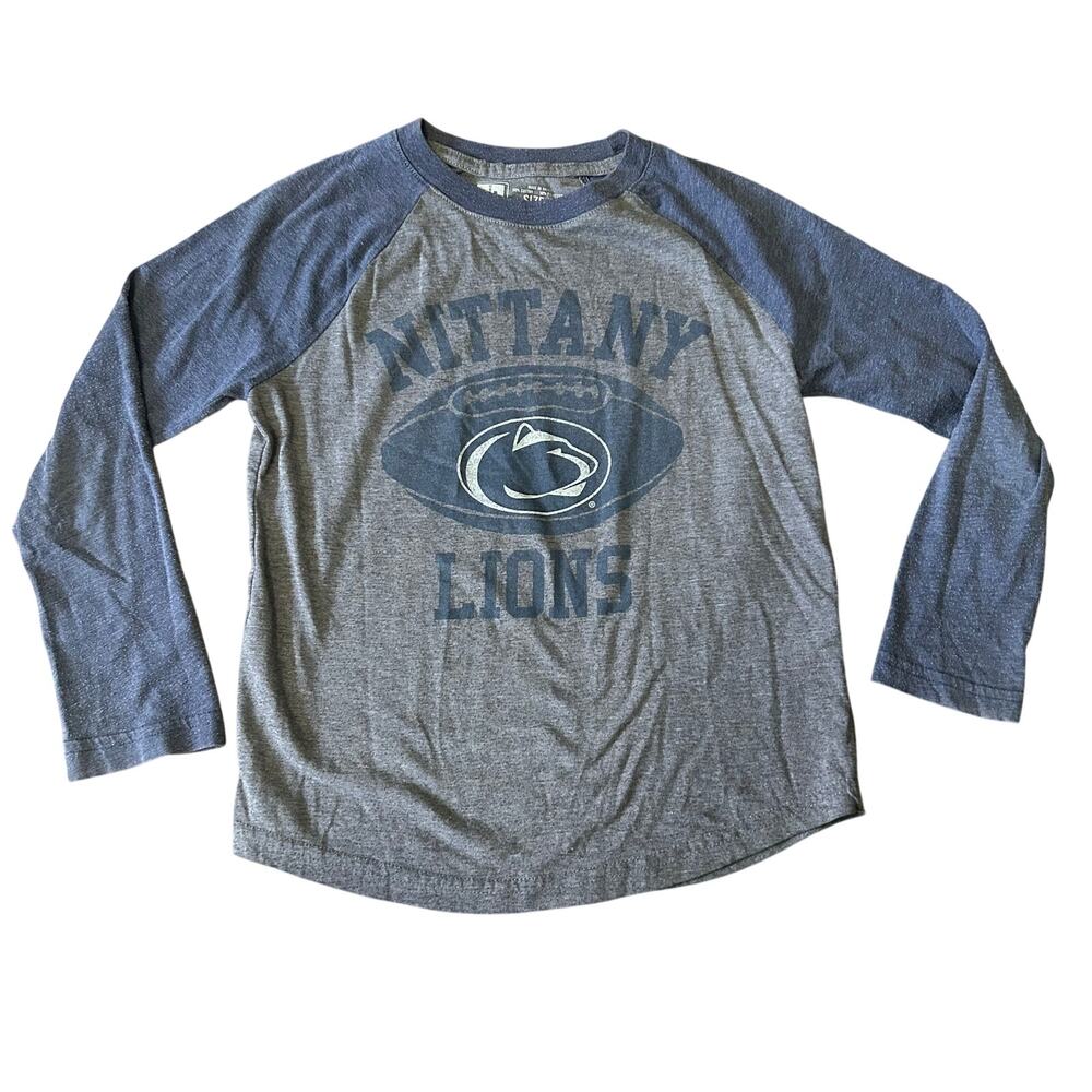 Penn State Raglan T-Shirt Youth Small Long Sleeve Vintage Distressed PSU
